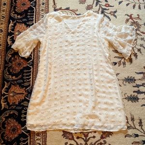 White Mid Length Sleeve Dress